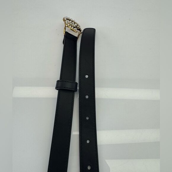 Gucci Black GG Marmont Thin Belt with Pearls 476342 90/36 - Picture 7 of 13